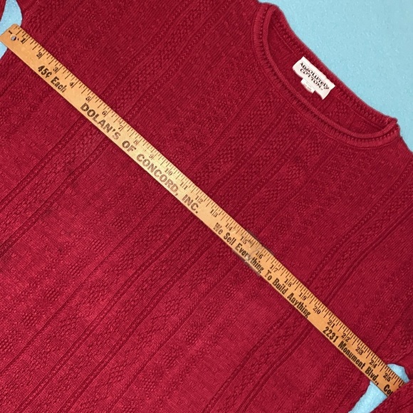 ABSOLUTELY COTTON knit sweater oversized long sleeve crewneck burgundy size M - Picture 7 of 9